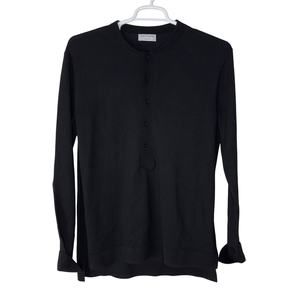 Tiger of Sweden 1903 Men's Medium Sweater Knit Henley Button Up Black Wool Cuffs